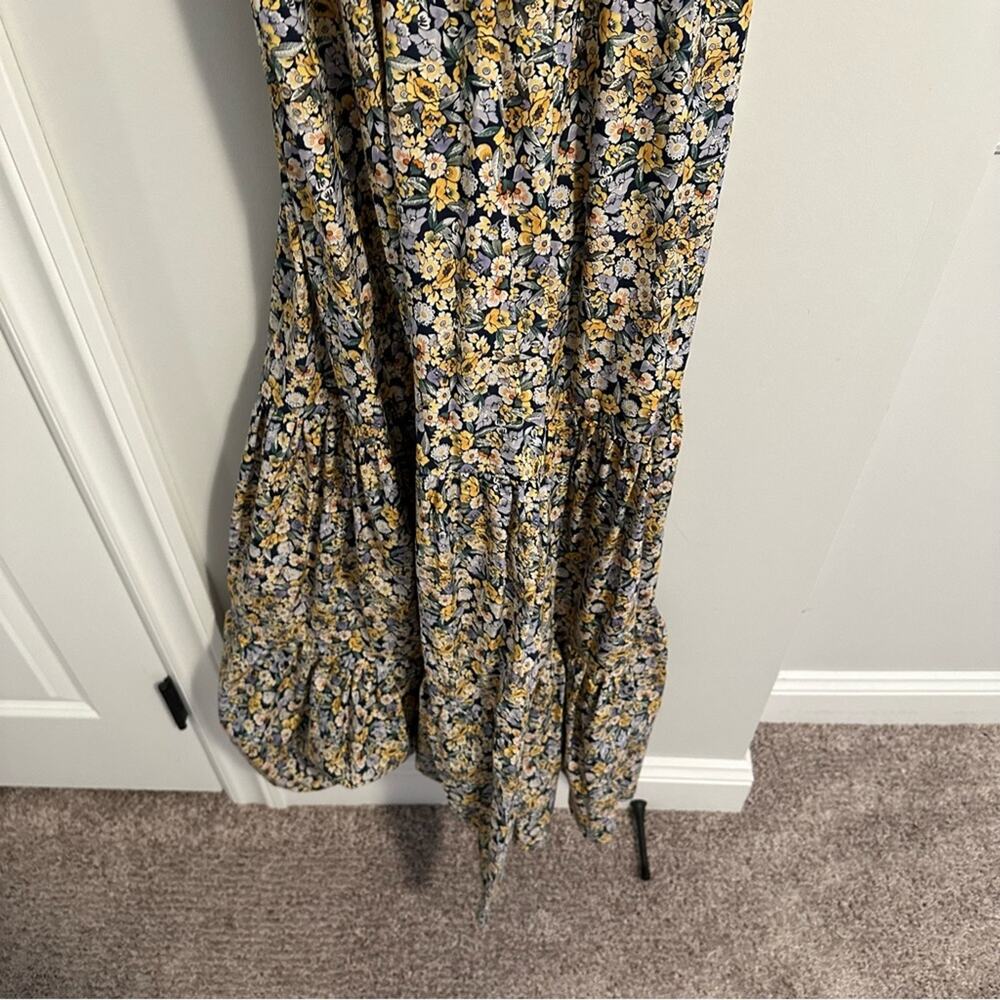 Fame and Partners Blue Yellow Floral Cotton Maxi Dress 2 - Picture 7 of 14